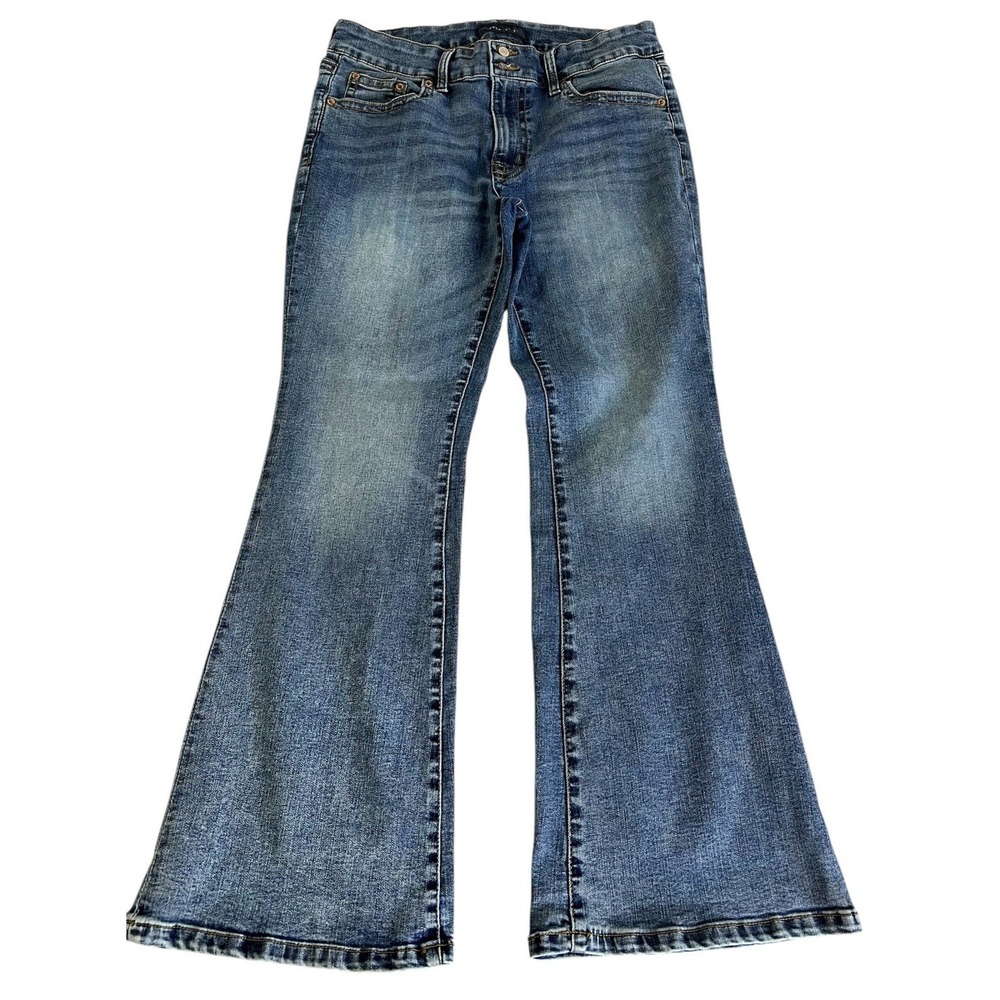 Aeropostale Women's Sz 14 Reg Low Rise Flare Jeans Y2K Blue